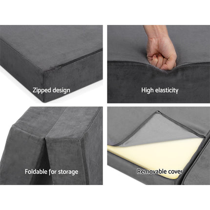 Giselle Bedding Foldable Mattress Folding Foam Bed Mat Single Grey 7