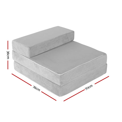 Giselle Bedding Foldable Mattress Folding Foam Bed Mat Light Grey 4