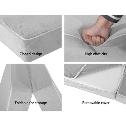 Giselle Bedding Foldable Mattress Folding Foam Bed Mat Light Grey 7