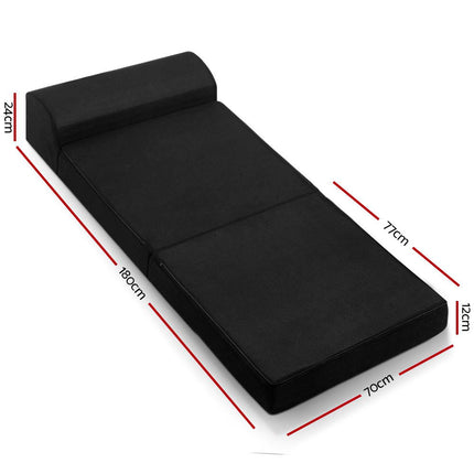 Giselle Bedding Foldable Mattress Folding Foam Bed Mat Black 2