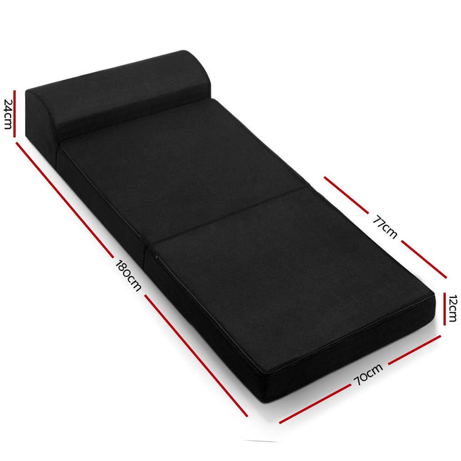 Giselle Bedding Foldable Mattress Folding Foam Bed Mat Black 2
