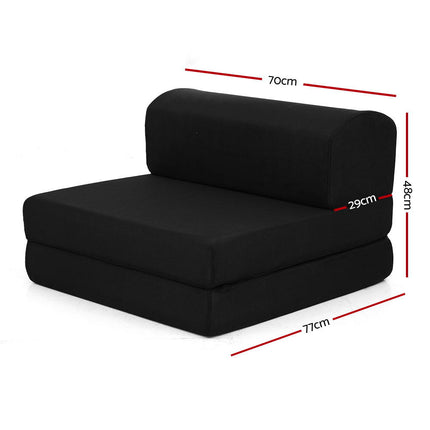Giselle Bedding Foldable Mattress Folding Foam Bed Mat Black 3