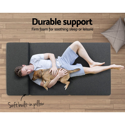 Giselle Bedding Foldable Mattress Folding Foam Bed Floor Mat Grey 4
