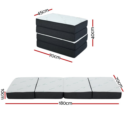 Giselle Bedding Foldable Mattress Folding Foam Sofa Bed Mat Bamboo 3