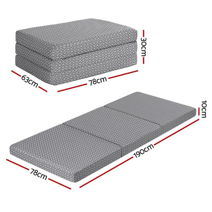 Giselle Foldable Mattress Folding Sofa Bed Trifold Memory Foam Camping Cushion Mat 3
