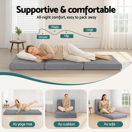 Giselle Foldable Mattress Folding Sofa Bed Trifold Memory Foam Camping Cushion Mat 5