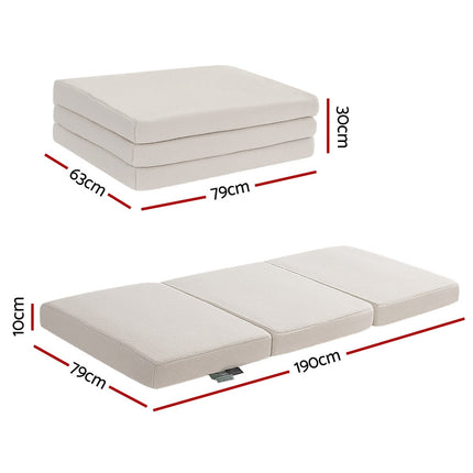 Giselle Bedding Foldable Mattress Fleece Portable 3-fold Folding Foam Mattresses 2