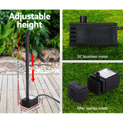 Gardeon Solar Pond Pump Submersible Water Fountain Kit 4.4FT 6