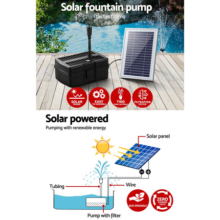 Gardeon Solar Pond Pump with Filter Box 4.6FT 4