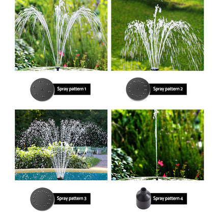 Gardeon Solar Pond Pump Submersible Water Fountain with Battery LED Lights 4.4FT 5