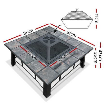 Grillz Fire Pit BBQ Grill Ice Bucket 4-In-1 Table 2