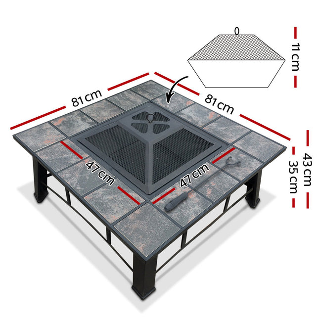 Grillz Fire Pit BBQ Grill Ice Bucket 4-In-1 Table 2