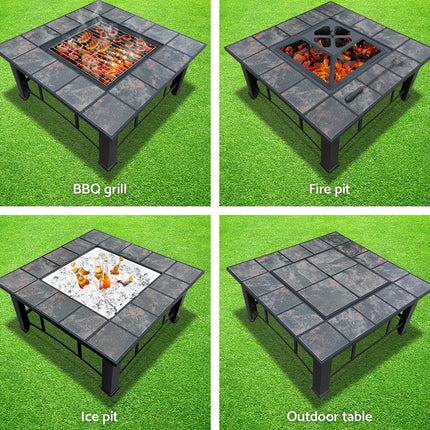 Grillz Fire Pit BBQ Grill Ice Bucket 4-In-1 Table 4