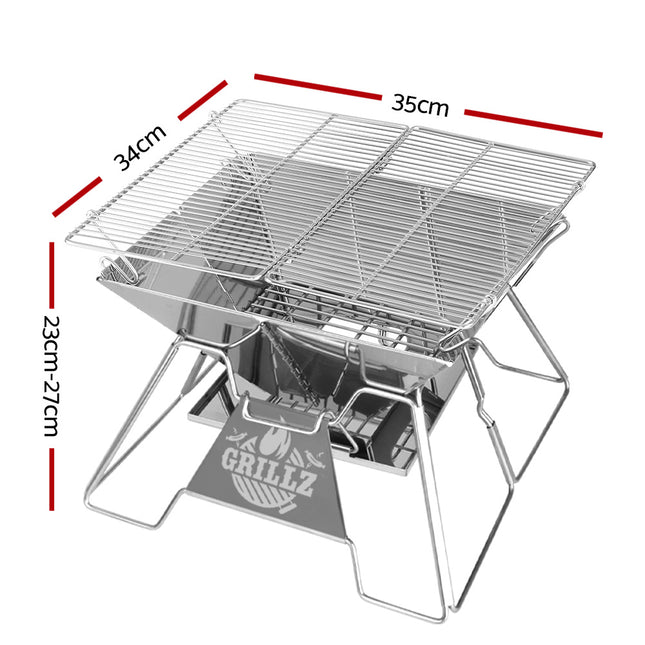 Grillz Fire Pit BBQ Grill with Carry Bag Portable 2