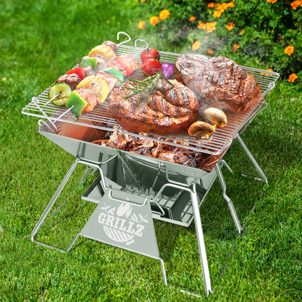 Grillz Fire Pit BBQ Grill with Carry Bag Portable 7