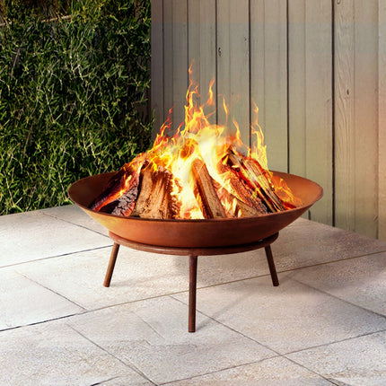 Grillz 56cm Fire Pit Iron Rustic Bowl Outdoor 7