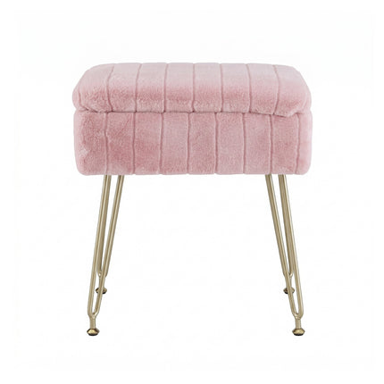 Artiss Storage Ottoman Vanity Foot Stool Pink 3