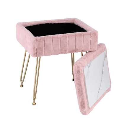 Artiss Storage Ottoman Vanity Foot Stool Pink 8