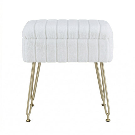 Artiss Storage Ottoman Vanity Foot Stool White 3