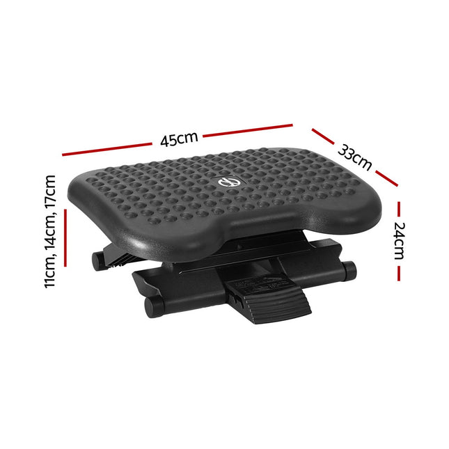 Artiss Foot Rest Stool Office Under Desk Angle Adjustable Footrest Massage Black 2