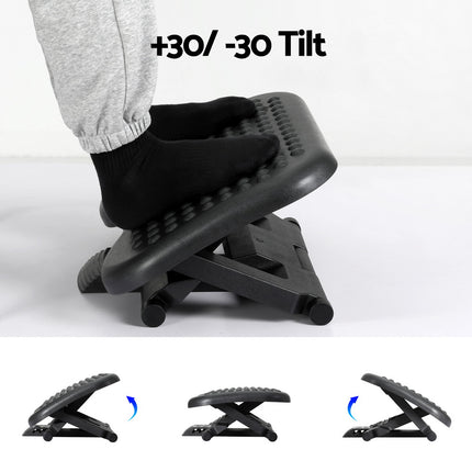Artiss Foot Rest Stool Office Under Desk Angle Adjustable Footrest Massage Black 5