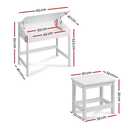 Keezi 2PCS Kids Table and Chairs Set Activity Children Playing Toys Study Desk 2