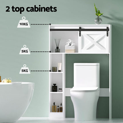 Artiss Bathroom Cabinet Over the Toilet Storage Organiser Laundry Shelf 128cm 4