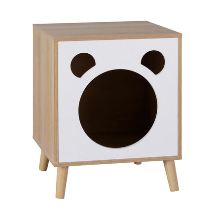Artiss Cat Nest Bedside Table Solid Wood 3