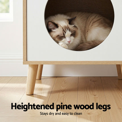 Artiss Cat Nest Bedside Table Solid Wood 5