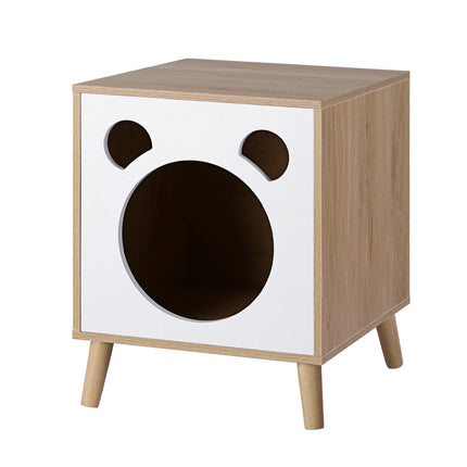Artiss Cat Nest Bedside Table Solid Wood 7