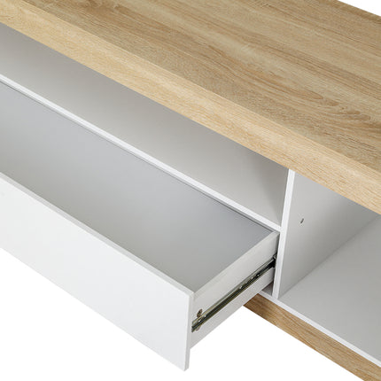 Artiss TV Cabinet Entertainment Unit Stand 180CM White Wood 5