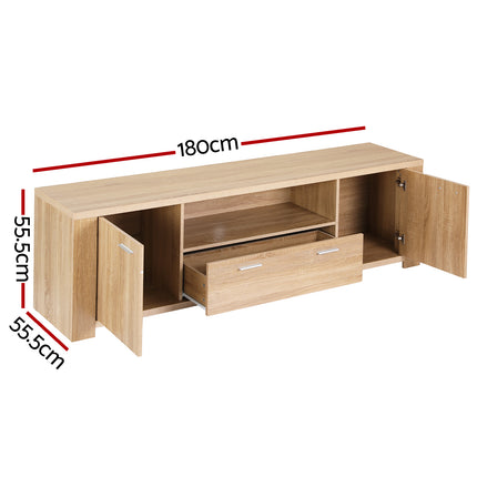 Artiss 180cm TV Unit Entertainment Unit Storage Drawer Cabinet Pine 3