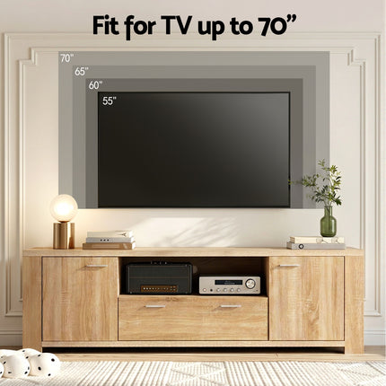 Artiss 180cm TV Unit Entertainment Unit Storage Drawer Cabinet Pine 6