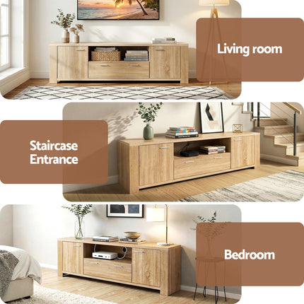 Artiss 180cm TV Unit Entertainment Unit Storage Drawer Cabinet Pine 8