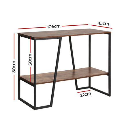 Artiss Console Table 106CM 2-tier Walnut Cora 3