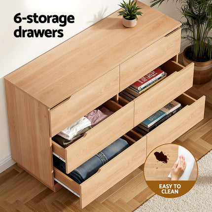 Artiss 6 Chest of Drawers Dresser Table Pine 5