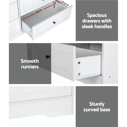 Artiss 6 Chest of Drawers - LEIF White 8