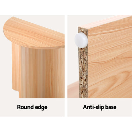 Artiss Coffee Table Semi-circle 48CM Pine Elva 6