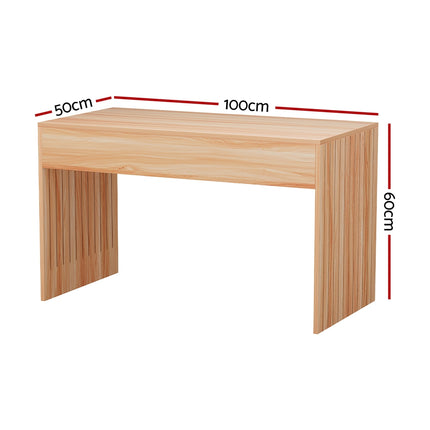 Artiss Coffee Table Rectangle Fluted Side 100CM 2