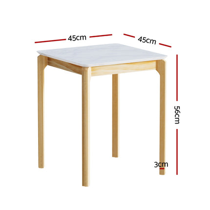 Artiss Coffee Table Marble Effect Square 2