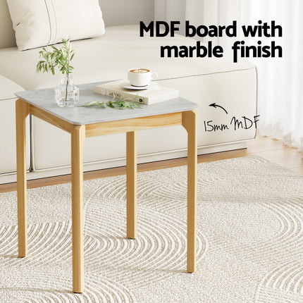 Artiss Coffee Table Marble Effect Square 4