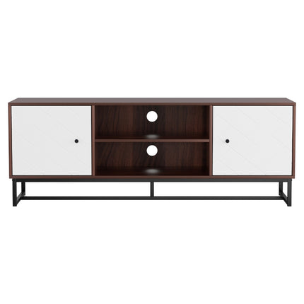 Artiss TV Unit 150cm Storage Shelves Walnut White 4