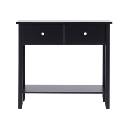 Artiss Console Table Hallway Sofa Entryway Entrance 2 Drawers 80CM Black 4