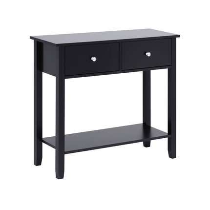 Artiss Console Table Hallway Sofa Entryway Entrance 2 Drawers 80CM Black 9