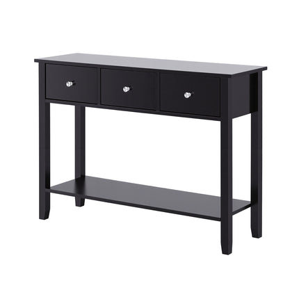 Artiss Console Table Hallway Sofa Entryway Entrance 3 Drawers 100CM Black 9