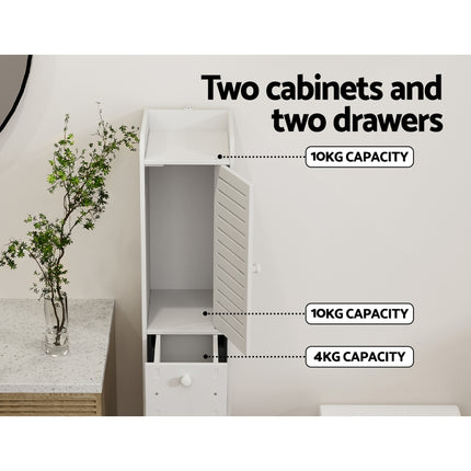 Artiss Bathroom Toilet Storage Cabinet Laundry Tallboy Cupboard Slim Corner 4