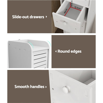 Artiss Bathroom Toilet Storage Cabinet Laundry Tallboy Cupboard Slim Corner 6