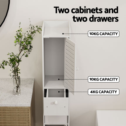 Artiss 2X Bathroom Toilet Storage Cabinet Laundry Tallboy Cupboard 5