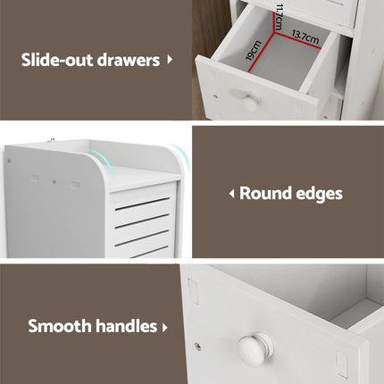 Artiss 2X Bathroom Toilet Storage Cabinet Laundry Tallboy Cupboard 7