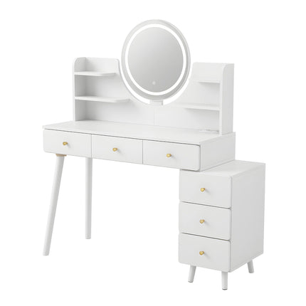 Artiss Dressing Table Vanity Desk LED Charging Station White 4